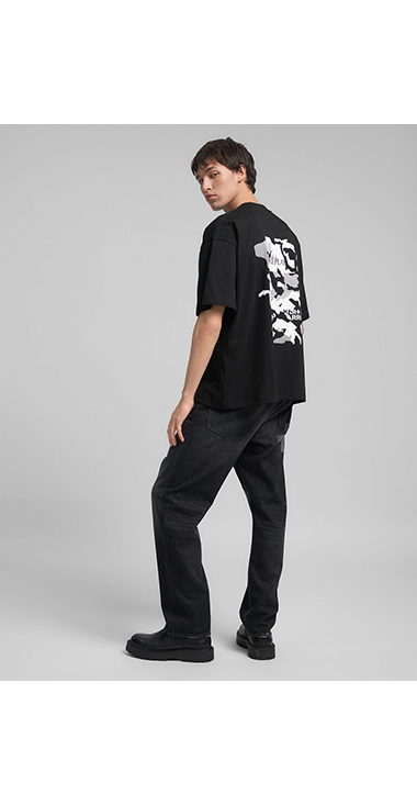 オーバーフィット REPLAY X MARTIN GARRIX ロゴ&グラフィックTシャツ 詳細画像 ブラック 3